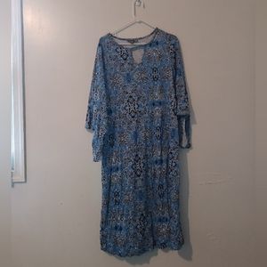 Jessica London Blue Patterned Dress